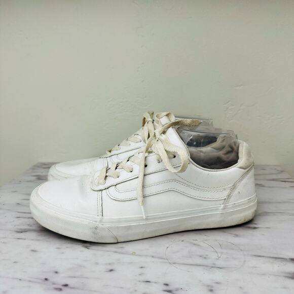 Vans Old Skool White Sneakers Women’s Size 10 - Picture 1 of 9